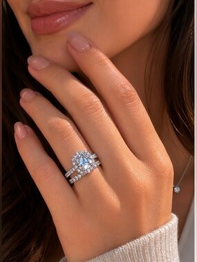 Luxury Inspired AAA Zircon Ring Set